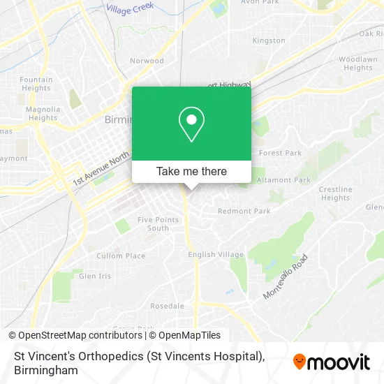 Mapa de St Vincent's Orthopedics (St Vincents Hospital)
