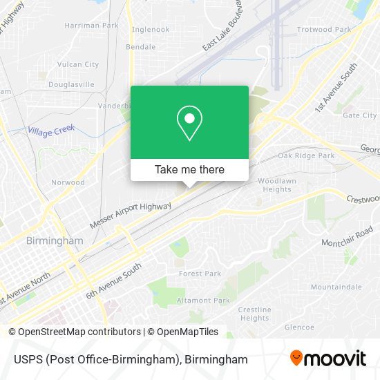 USPS (Post Office-Birmingham) map