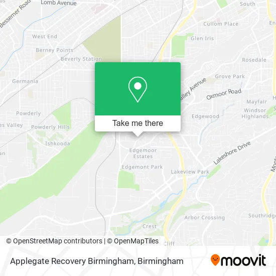Mapa de Applegate Recovery Birmingham