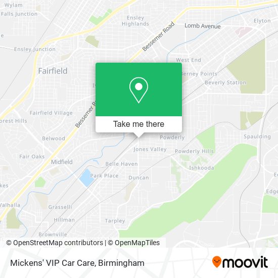 Mickens' VIP Car Care map