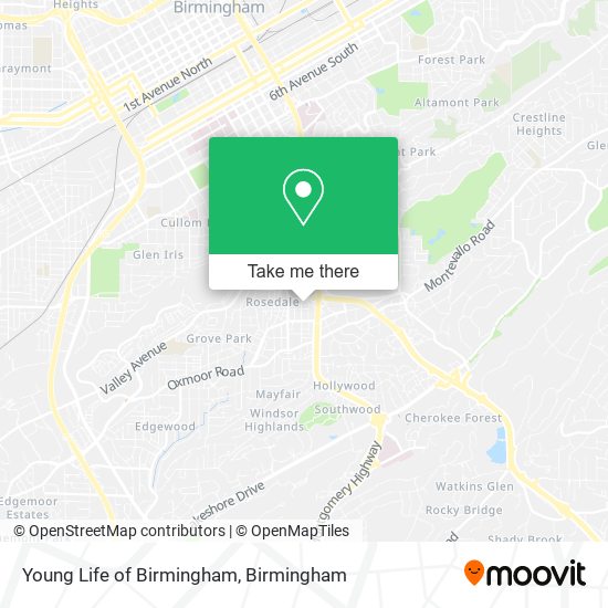 Young Life of Birmingham map