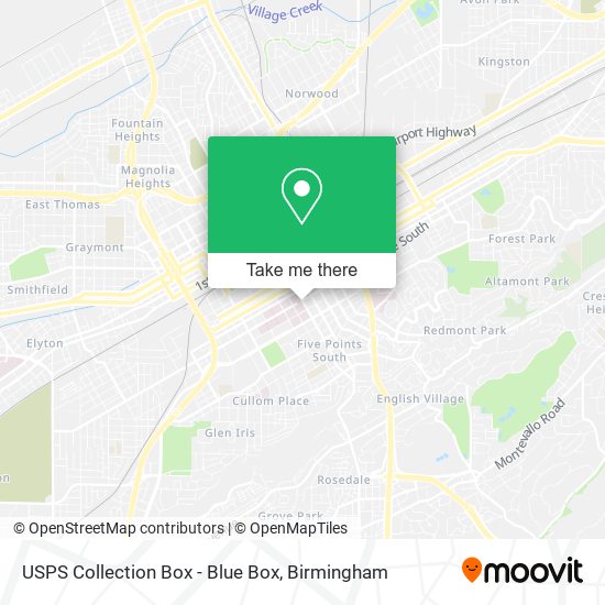 Mapa de USPS Collection Box - Blue Box