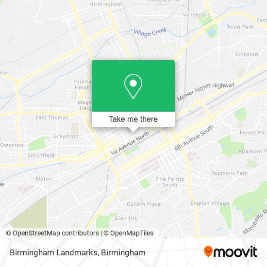 Birmingham Landmarks map