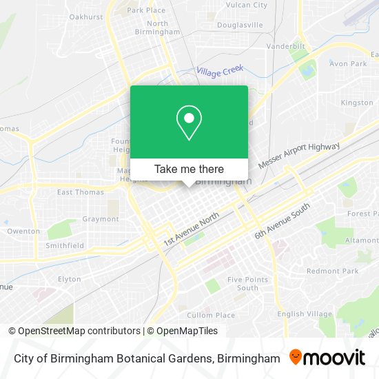 City of Birmingham Botanical Gardens map