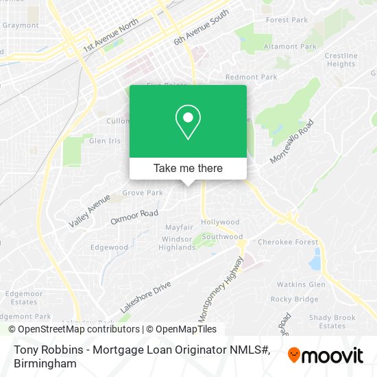Tony Robbins - Mortgage Loan Originator NMLS# map