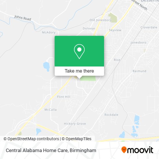Central Alabama Home Care map