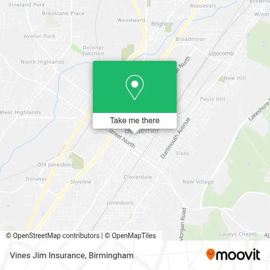 Vines Jim Insurance map