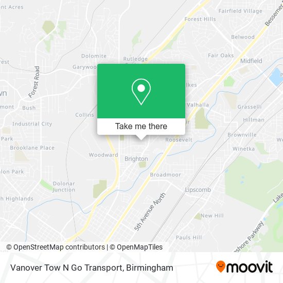Mapa de Vanover Tow N Go Transport