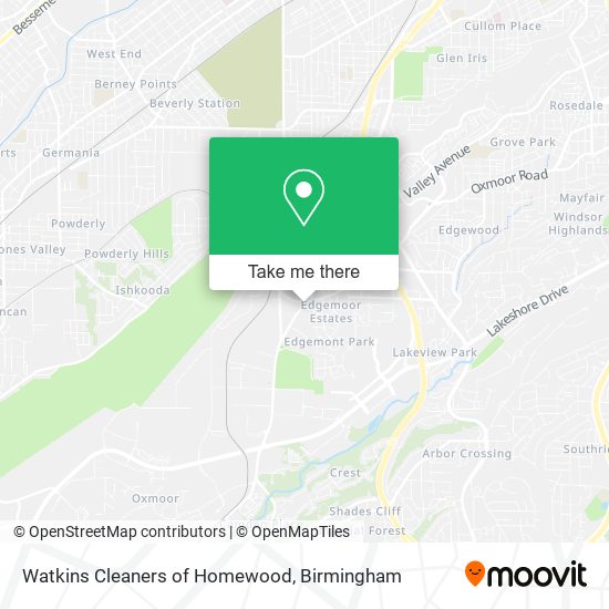 Watkins Cleaners of Homewood map