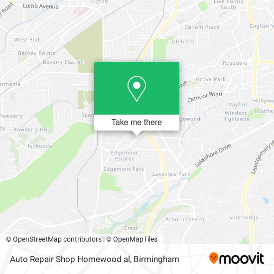 Mapa de Auto Repair Shop Homewood al