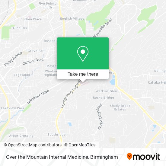 Over the Mountain Internal Medicine map