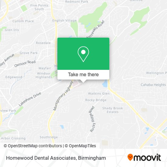 Homewood Dental Associates map