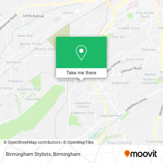 Birmingham Stylists map