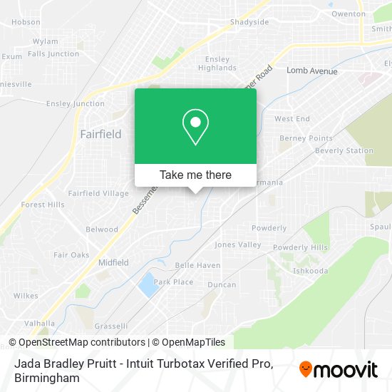 Jada Bradley Pruitt - Intuit Turbotax Verified Pro map