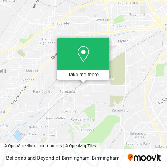 Balloons and Beyond of Birmingham map