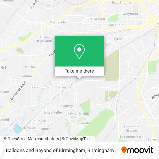 Balloons and Beyond of Birmingham map