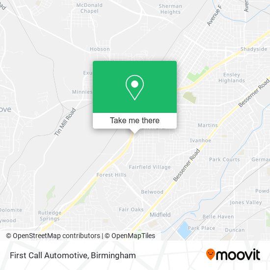 Mapa de First Call Automotive