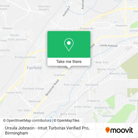 Mapa de Ursula Johnson - Intuit Turbotax Verified Pro