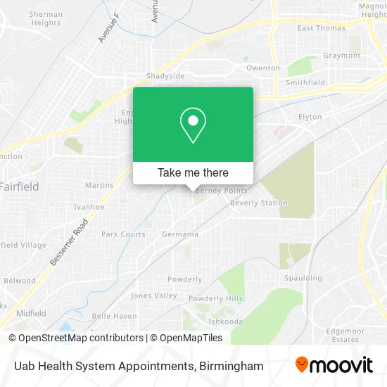 Uab Health System Appointments map