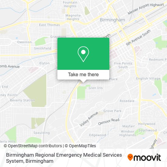 Birmingham Regional Emergency Medical Services System map