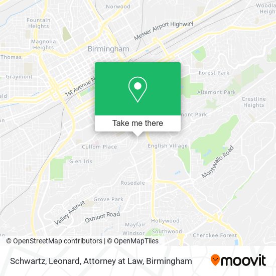 Schwartz, Leonard, Attorney at Law map