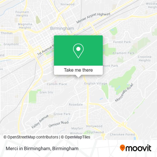 Merci in Birmingham map