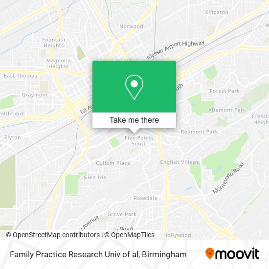 Family Practice Research Univ of al map