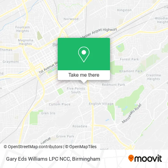 Mapa de Gary Eds Williams LPC NCC