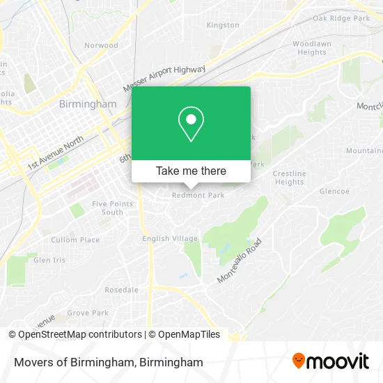 Movers of Birmingham map