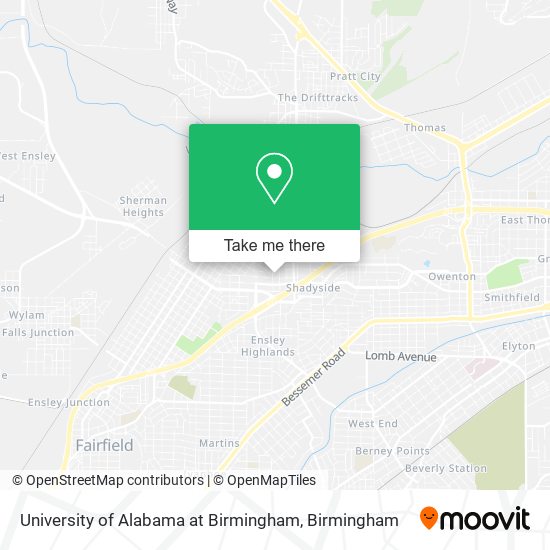 Mapa de University of Alabama at Birmingham