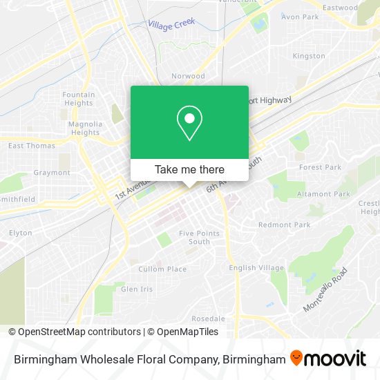 Mapa de Birmingham Wholesale Floral Company