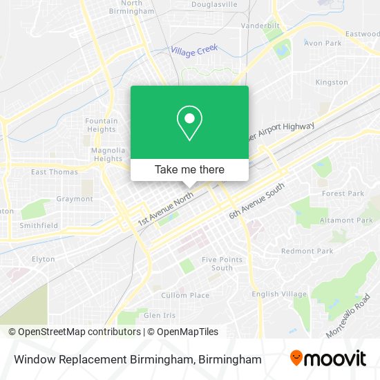 Window Replacement Birmingham map