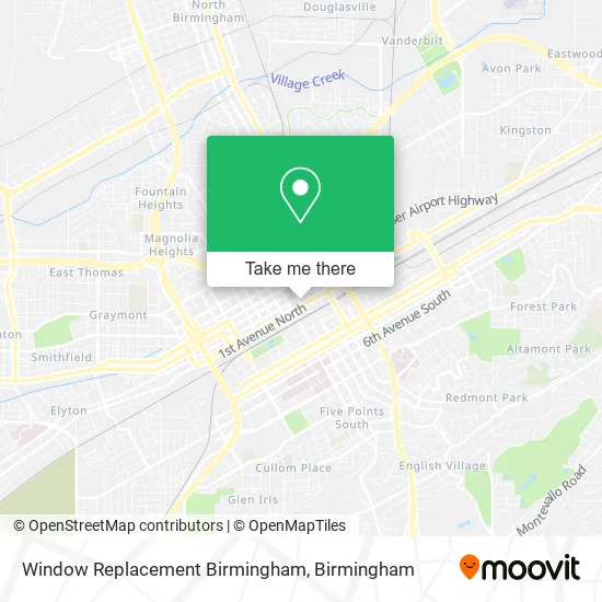 Window Replacement Birmingham map