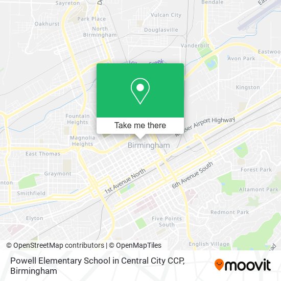 Powell Elementary School in Central City CCP map