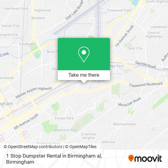 Mapa de 1 Stop Dumpster Rental in Birmingham al