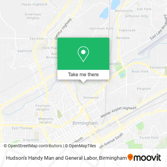 Hudson's Handy Man and General Labor map