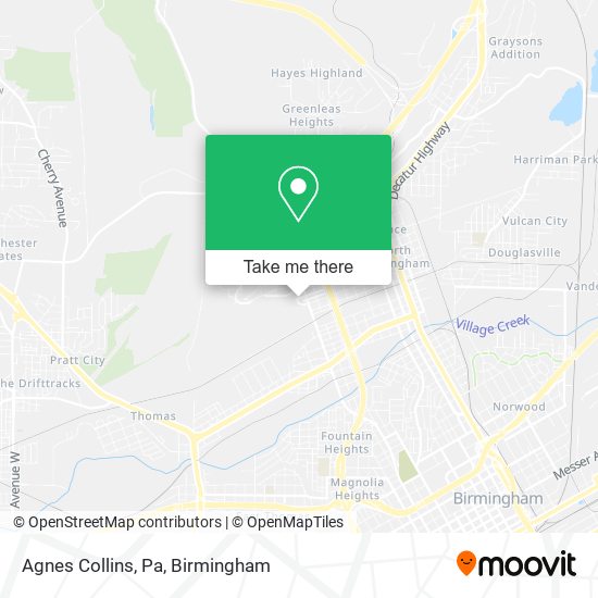 Mapa de Agnes Collins, Pa