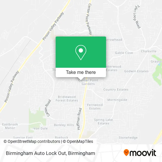 Birmingham Auto Lock Out map