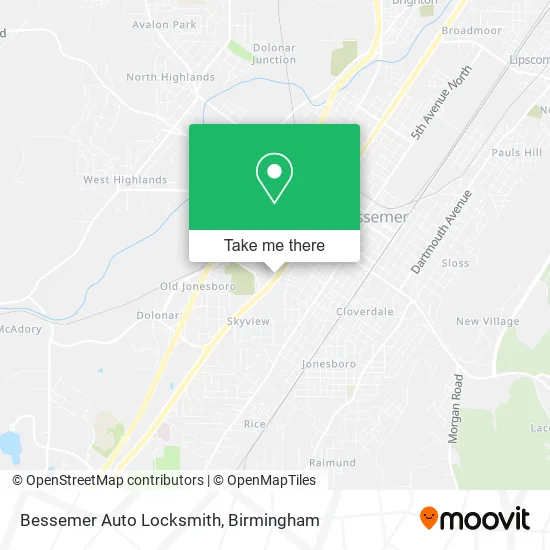 Bessemer Auto Locksmith map