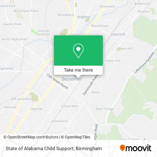 State of Alabama Child Support map
