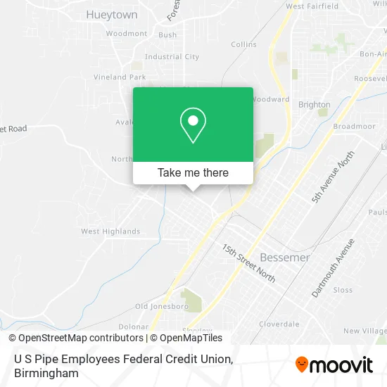 U S Pipe Employees Federal Credit Union map