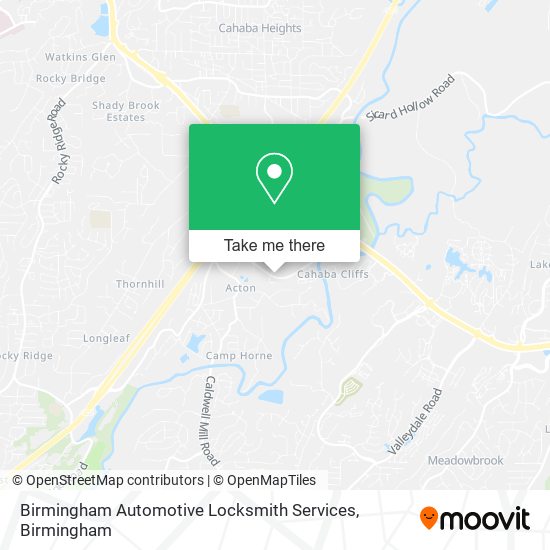 Birmingham Automotive Locksmith Services map