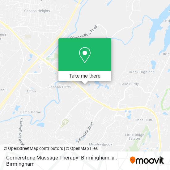 Cornerstone Massage Therapy- Birmingham, al map