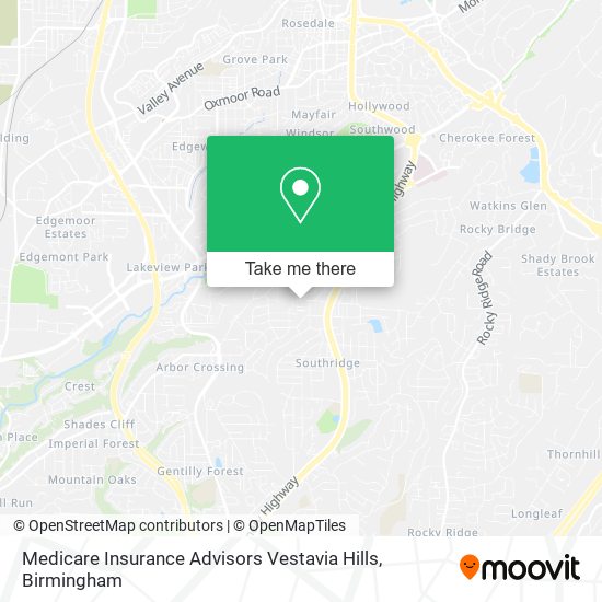 Mapa de Medicare Insurance Advisors Vestavia Hills