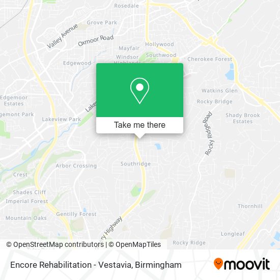 Encore Rehabilitation - Vestavia map