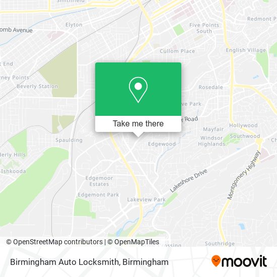 Birmingham Auto Locksmith map