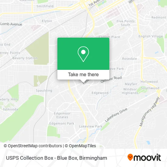 USPS Collection Box - Blue Box map