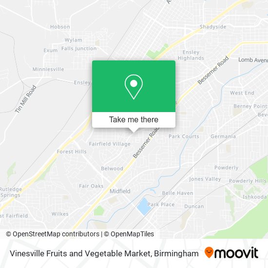 Vinesville Fruits and Vegetable Market map