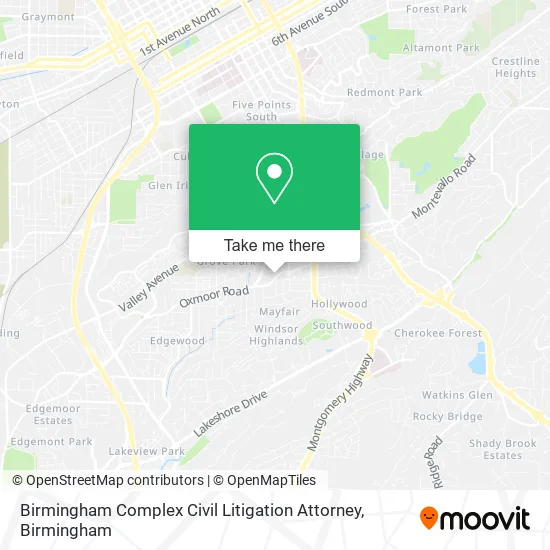 Birmingham Complex Civil Litigation Attorney map