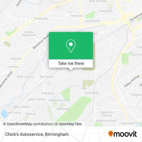 Chick's Autoservice map